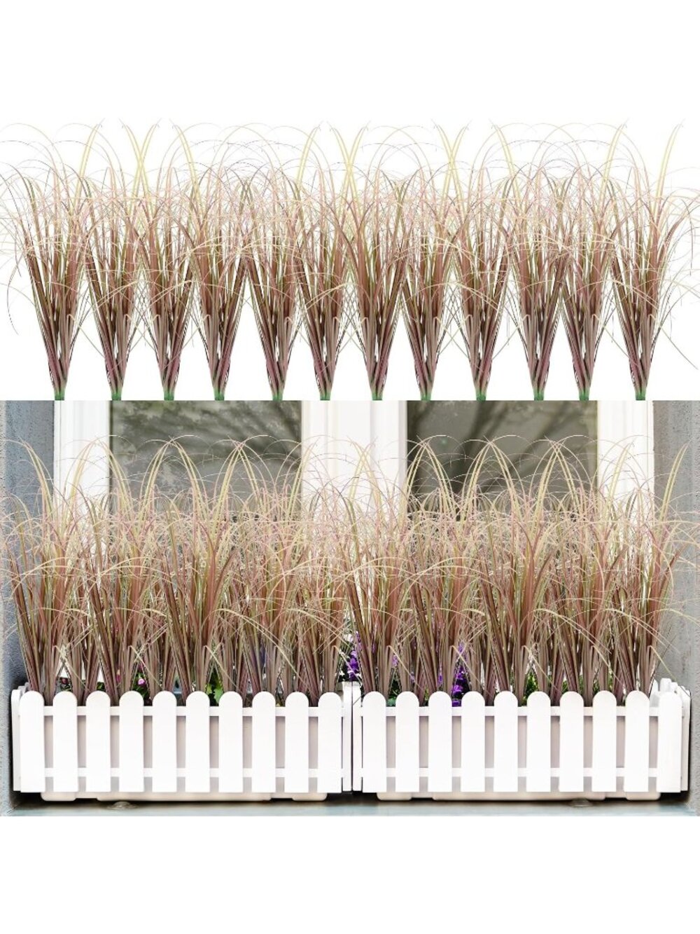New 36Pcs Artificial Grass Plants, Faux Shrubs Wheat Grass